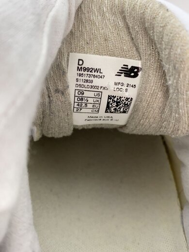 商品画像：USA製/ローカットスニーカー/27cm/WHT/M992WL 5