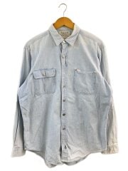 80s/USA製/白タグ/ガチャポケ/長袖シャツ/L/コットン/IDG