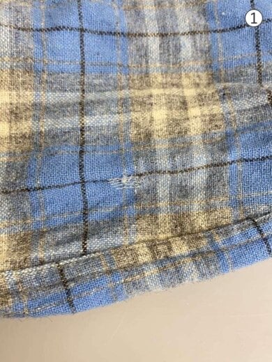 商品画像：60s/船タグ/開襟/長袖シャツ/L/ウール/BLU/チェック 6