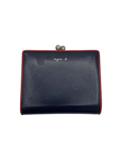 商品画像：2つ折り財布/レザー/NVY/レディース 1