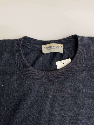 商品画像：ニット・セーター(薄手)/L/ウール/NVY/無地 7