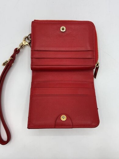 商品画像：2つ折り財布/レザー/RED/レディース/284-01376 4