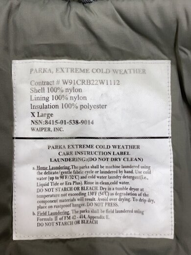 商品画像：ECWCS GEN III LEVEL7 PRIMALOFT/ジャケット/XL/ナイロン/KHK/WP1008// 3