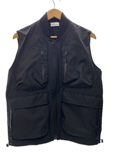 商品画像：ベスト/1/ポリエステル/BLK/無地 1