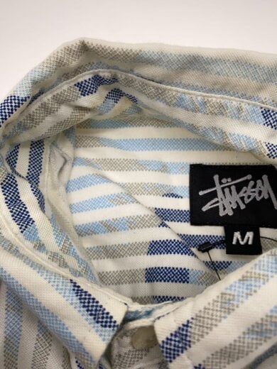 商品画像：長袖シャツ/M/コットン/BLU/ストライプ 7