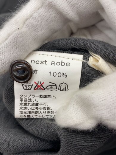 商品画像：シャツワンピース/--/リネン/GRY/無地/01101-0091 4