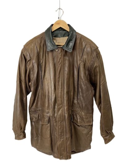 商品画像：P&W/レザージャケット・ブルゾン/M/レザー/ブラウン/無地 1