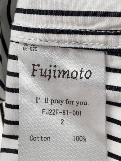 商品画像：長袖シャツ/2/コットン/WHT/ストライプ/FJ22F-81-001 4