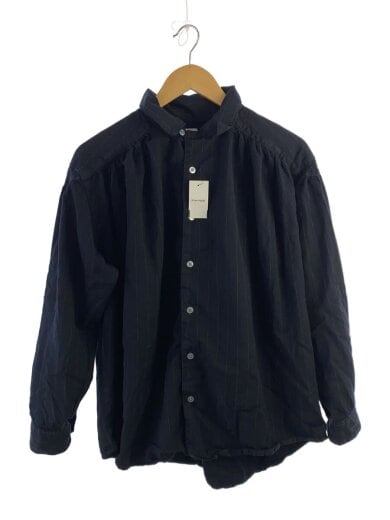 商品画像：長袖シャツ/M/ウール/NVY/ストライプ 1