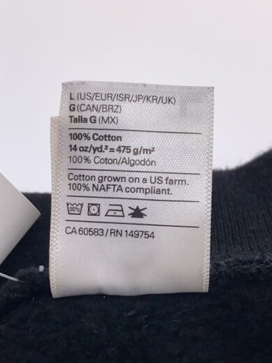 商品画像：スウェット/L/コットン/ブラック 5