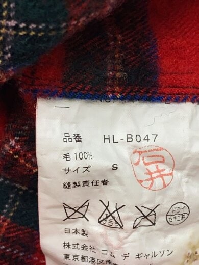 商品画像：長袖シャツ/S/ウール/RED/チェック/HL-B047// 4