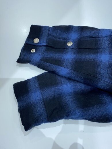 商品画像：zipupshirt/長袖シャツ/S/コットン/IDG/チェック 5