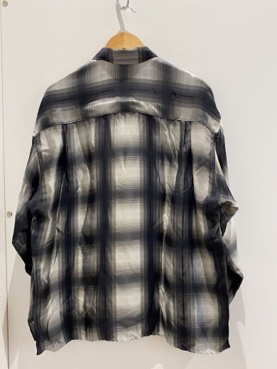商品画像：Moire Check Shirt/長袖シャツ/L/ポリエステル/GRY/チェック 2
