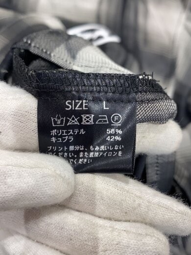 商品画像：Moire Check Shirt/長袖シャツ/L/ポリエステル/GRY/チェック 4