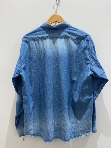 商品画像：シャンブレー アンカット フリンジ シャツ長袖シャツ/M/コットン/BLU/26-050-464-0320-1-// 2