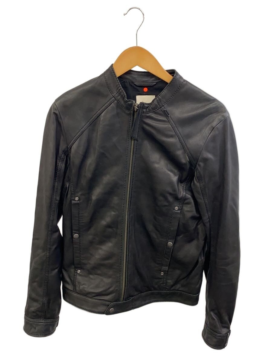 DIESEL / シングルライダースジャケット/S/羊革/BLK/無地/ラムレザージャケット