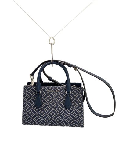 商品画像：ショルダーバッグ/キャンバス/NVY/総柄/AV-2404/ロゴジャカードセンタージップサッチェル 1