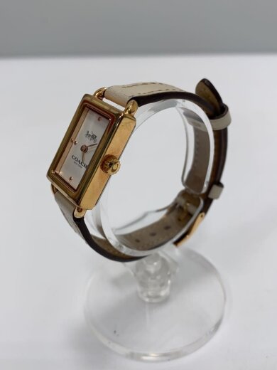 商品画像：クォーツ腕時計/アナログ/レザー/WHT/BEG/リズウォッチ 2