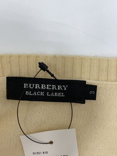 商品画像：ニット・セーター(薄手)/3/ウール/CRM/無地/カシミヤ混/ロゴ刺繍/シミ有 4