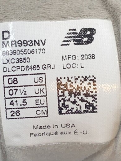商品画像：ニューバランス/MR993/26cm/NVY 5