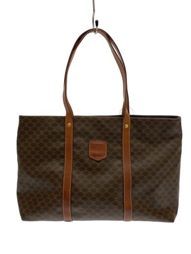 商品画像：トートバッグ/マカダム柄/角スレ有/内側使用感有/ハンドル付根部分劣化有 1