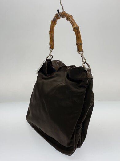 商品画像：ショルダーバッグ_バンブー/ナイロンキャンバス/ハンドル付け根部分ホツレ・破れ有 2