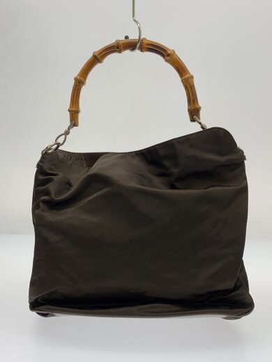 商品画像：ショルダーバッグ_バンブー/ナイロンキャンバス/ハンドル付け根部分ホツレ・破れ有 3