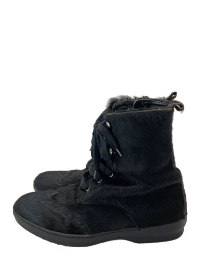 商品画像：ハラコ ジップ レースアップブーツ/X4M113/ウィングチップ/ポニーヘア/多少の型崩れ有 1