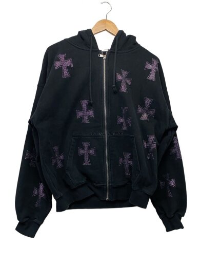 商品画像：RHINESTONE HOODIE/ラインストーン/ジップパーカー/M/// 1