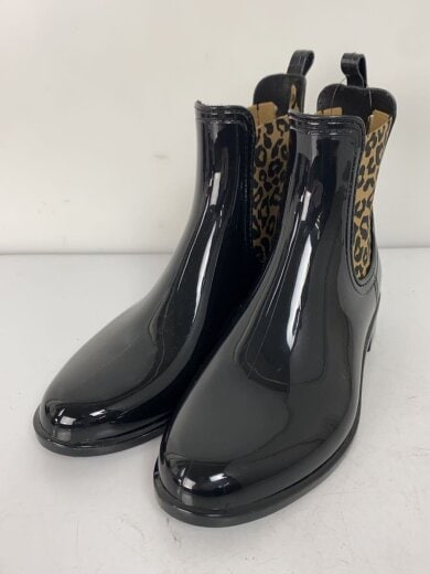 商品画像：サイドゴアレオパードレインブーツ/36/ブラック 2
