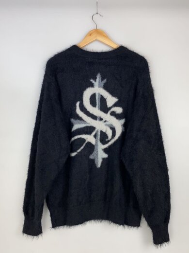 商品画像：Cross Shaggy Knit/L/ナイロン/ブラック// 2