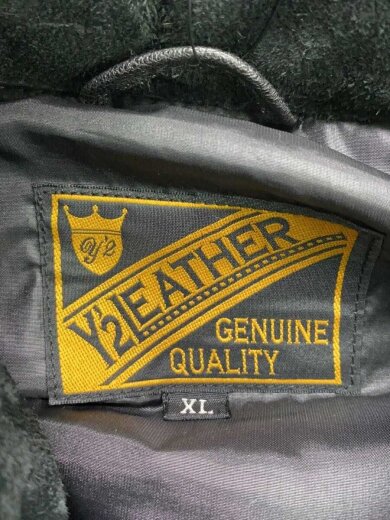 商品画像：ダウンベスト/XL/羊革/BLK/無地 3