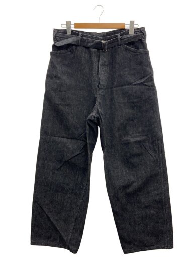 商品画像：21SS/デニムベルテッドパンツ/ストレートパンツ/3/デニム/BLK/無地/T01-03004 1