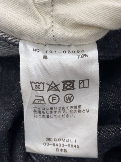 商品画像：21SS/デニムベルテッドパンツ/ストレートパンツ/3/デニム/BLK/無地/T01-03004 6