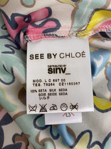 画像：SEE BY CHLOE長袖カットソー/2/シルク/マルチカラー/花柄/C666264H-1114