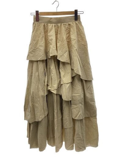 商品画像：24SS/イレギュラーティアードボリュームスカート/ロングスカート/M/コットン/BEG/1524321180 1