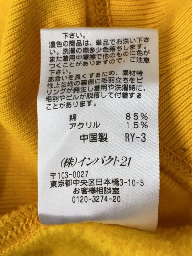 商品画像：スウェット/M/コットン/YLW/無地/KK-RL-CW-0522// 4