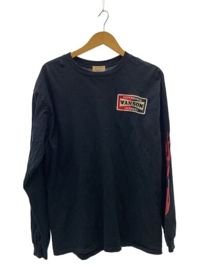 商品画像：長袖Tシャツ/L/コットン/BLK/無地 1