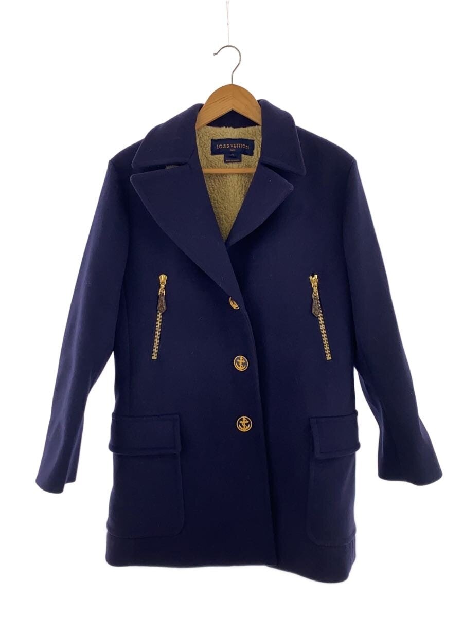 LOUIS VUITTON / コート/38/ウール/NVY/無地/RW212W EW5 FLCO02