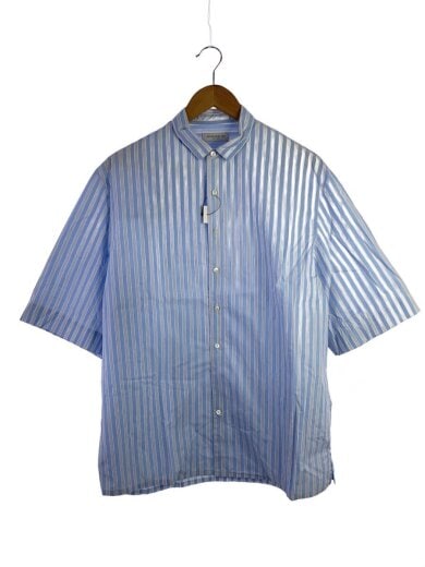 商品画像：半袖シャツ/M/コットン/BLU/ストライプ 1