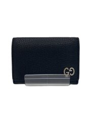 カードケース_インターロッキングG/レザー/BLK/メンズ