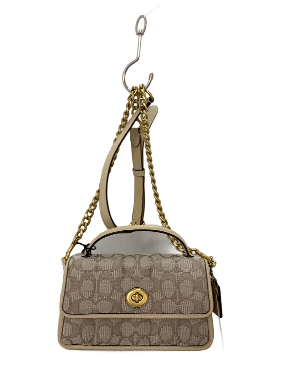 COACH / ターンロック/クラッチ20/ショルダーバッグ/キャンバス/BEG/総柄/C5279