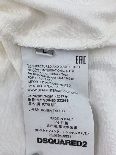商品画像：Tシャツ/L/コットン/WHT/プリント 4