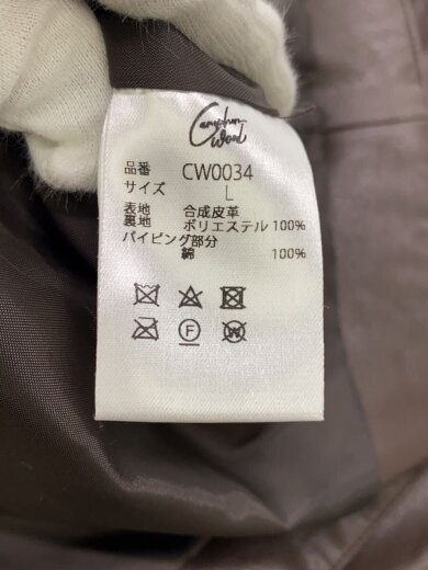 商品画像：レザージャケット・ブルゾン/L/フェイクレザー/BRW/CW0034 4