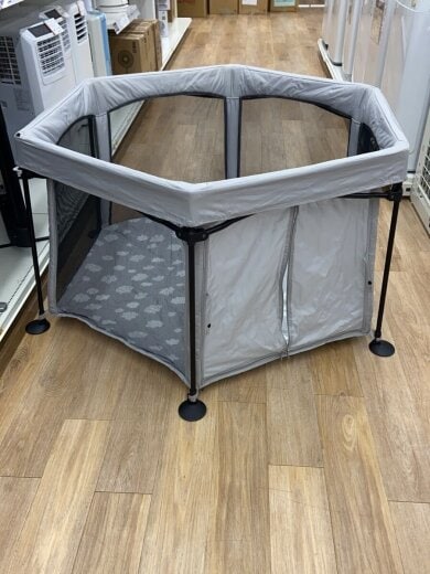 商品画像：キッズ家具/GRY/洗えてたためるポータブルベビーサークル 4