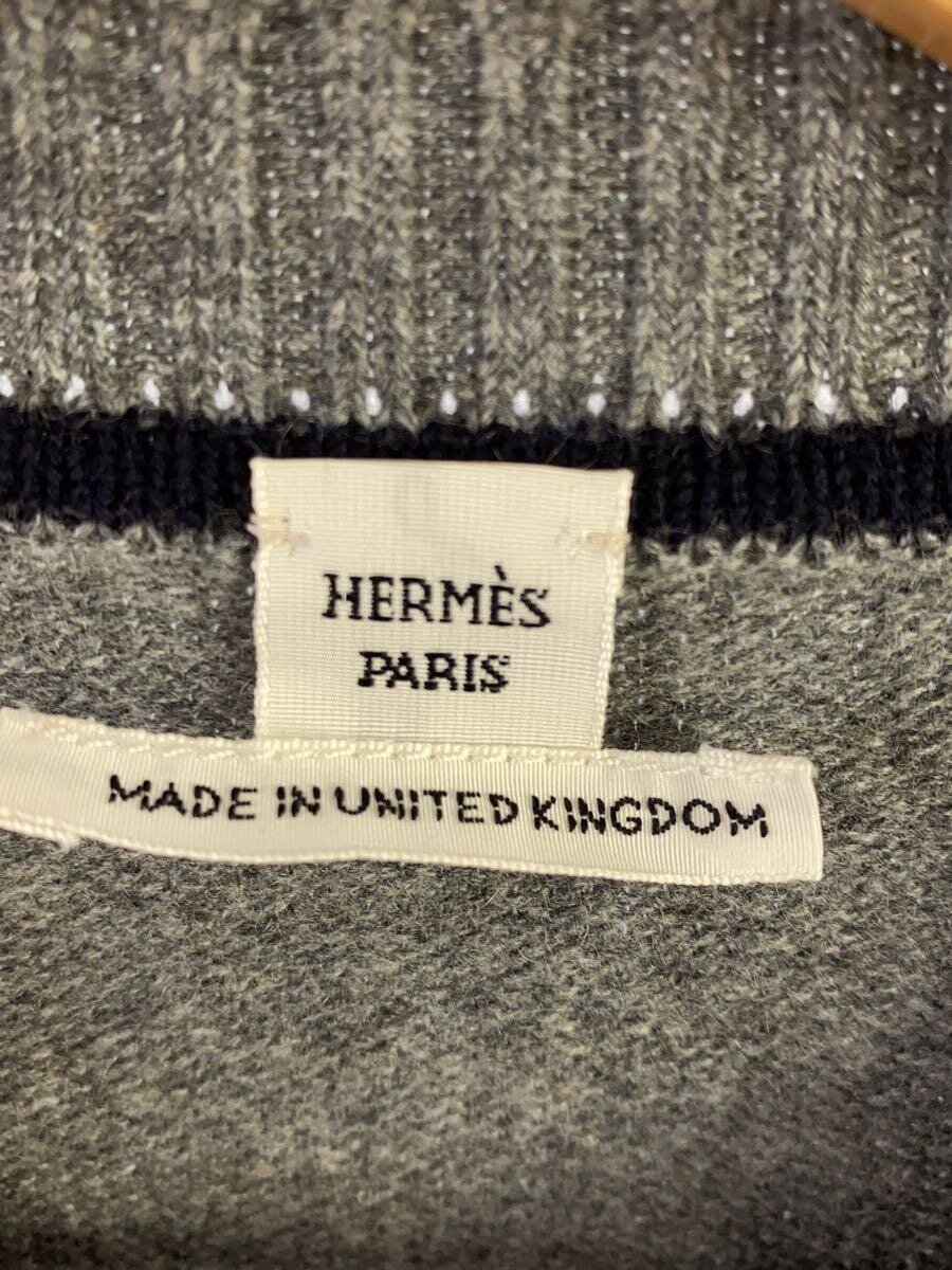 HERMES / L/カシミヤニット・セーター/36/カシミア/GRY/07-7700