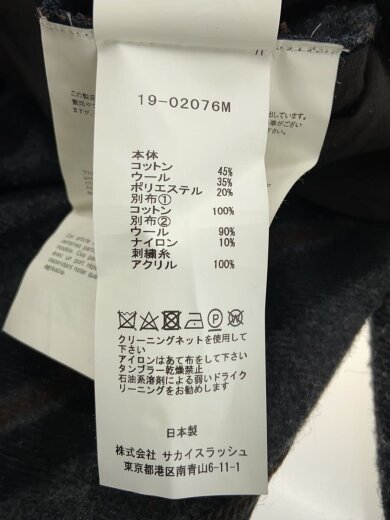 商品画像：エンブロイダリーチェックプルオーバートップス/1/ウール/NVY/19-02076ｍ 4