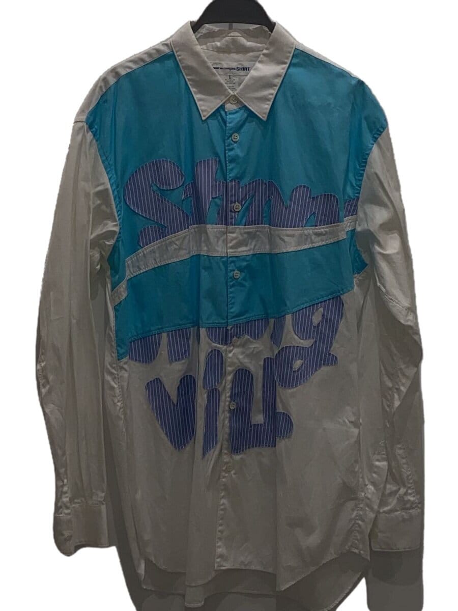 COMME des GARCONS SHIRT / D/長袖シャツ/L/コットン/WHT/FN-B025