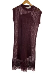 メッシュラインニットワンピース/ノースリーブワンピース/FREE/アクリル/BRD/SGD0019