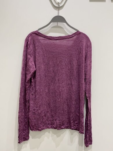 商品画像：D1/シワ加工長袖Tシャツ/--/ポリエステル/PUP/無地/MI34JK771 2